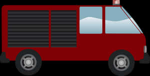 Red Fire Engine Illustration PNG with transparent background