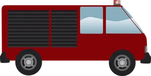 Red Fire Engine Illustration PNG Image