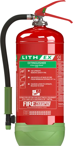 Red Fire Extinguisher Lith Ex PNG Image