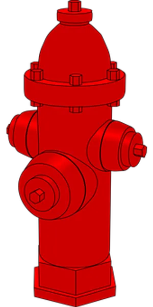 Red Fire Hydrant Vector PNG Image