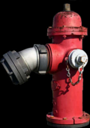 Red Fire Hydrantwith Hose Attachment PNG image with transparent background