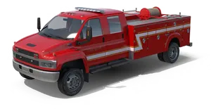 Red Fire Rescue Truck PNG Image