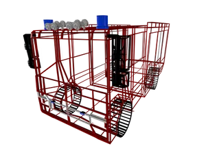 Red Fire Truck Frame3 D Model PNG Image