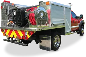 Red Fire Truck Side View PNG Image