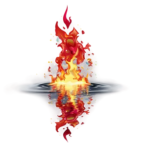 Red Fire Water Reflection Png Bhv82 PNG Image