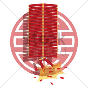 Red Firecrackers Cartoon Illustration PNG Image