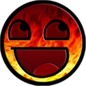 Red Firey Roblox Face PNG Image