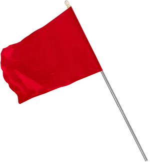 Red Flag Waving Against Gray Background PNG Image