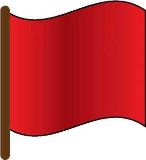 Red Flag Waving Graphic PNG Image