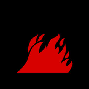 Red Flame Graphicon Black Background PNG image with transparent background