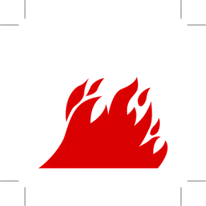 Red Flame Graphicon Black Background PNG Image