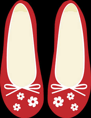 Red Flatswith White Flowers PNG image with transparent background