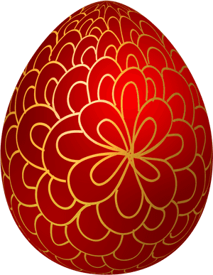 Red Decorative Easter Egg Png Clip Art Banner Stock - Decorative Easter Egg Png, Transparent Png PNG