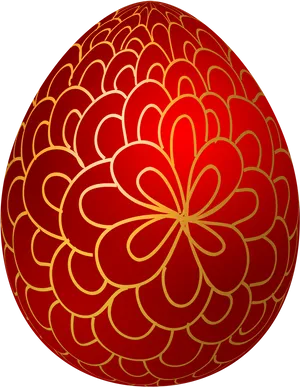Red Floral Easter Egg Decoration PNG Image