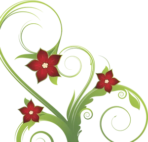 Red Floral Vector Art PNG Image