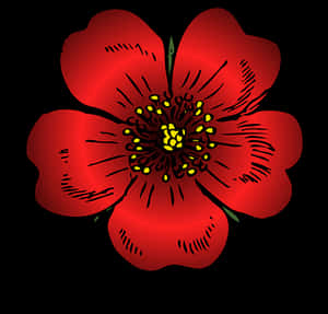 Red Flower Illustration PNG image with transparent background