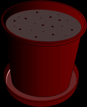 Red Flower Pot Illustration PNG