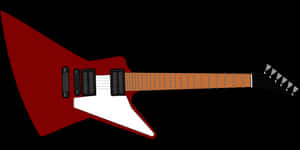 Red Flying V Guitar Illustration PNG image with transparent background