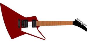 Red Flying V Guitar Illustration PNG Image