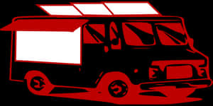Red Food Truck Graphic PNG with transparent background