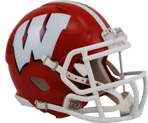 Red Football Helmetwith White W Logo PNG Image