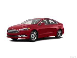 Red Ford Fusion Side View PNG Image