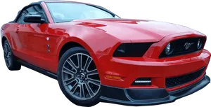 Red Ford Mustang Convertible PNG Image