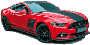 Red Ford Mustang G T Side View PNG Image