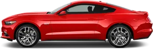 Red Ford Mustang Side View PNG Image