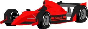 Red Formula Race Car Illustration PNG Image