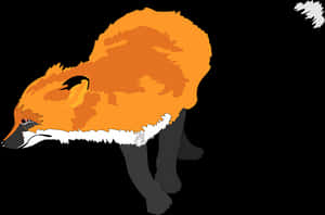 Red Fox Illustration PNG image with transparent background