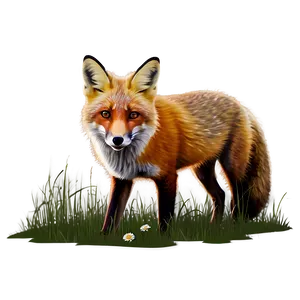 Red Fox In Grass Png Yji PNG Image