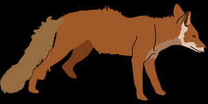 Red Fox Silhouette PNG image with transparent background