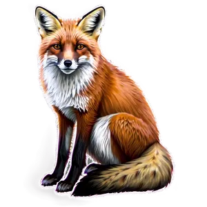 Red Fox Sitting Png 06242024 PNG Image