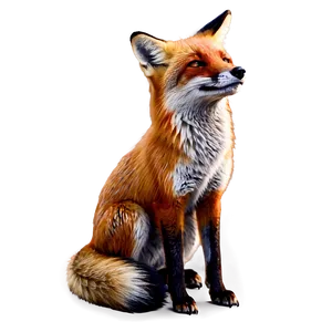 Red Fox With Flowers Png Hgs PNG Image