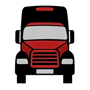 Red Front Facing Truck Icon PNG Image