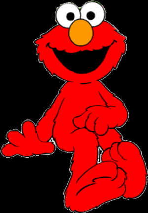 Red Furry Elmo Cartoon Character PNG image with transparent background