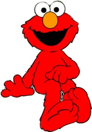 Red Furry Elmo Cartoon Character PNG Image