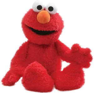 Red Furry Elmo Character PNG Image