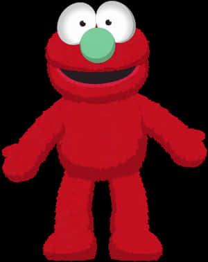 Red Furry Elmo Character PNG image with transparent background