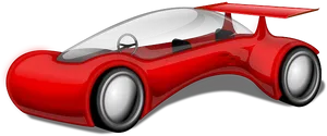 Red Futuristic Concept Car PNG Image