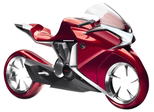 Red Futuristic Honda Motorcycle Concept PNG image with transparent background
