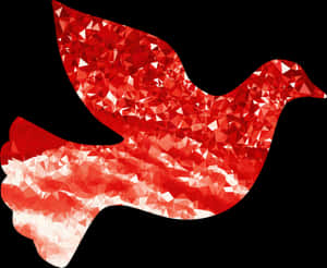 Red Geometric Pattern Dove PNG image with transparent background