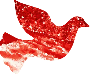 Red Geometric Pattern Dove PNG Image