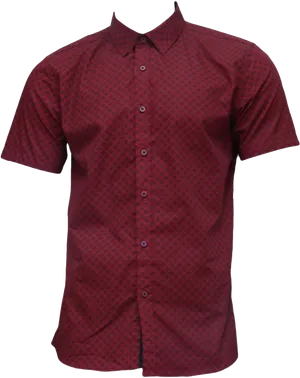 Red Geometric Pattern Dress Shirt PNG Image