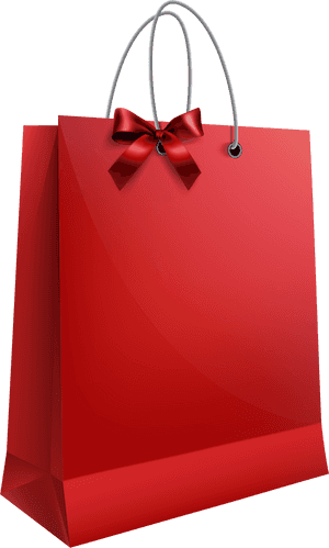Red Gift Bagwith Bow PNG image with transparent background