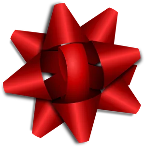 Red Gift Bow Black Background PNG Image