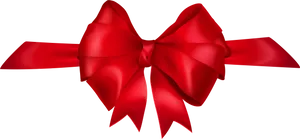 Red Gift Bow Transparent Background PNG Image