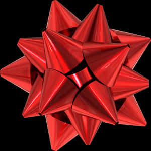 Red Gift Bow3 D Rendering PNG image with transparent background