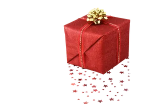 Red Gift Boxwith Golden Bow PNG Image